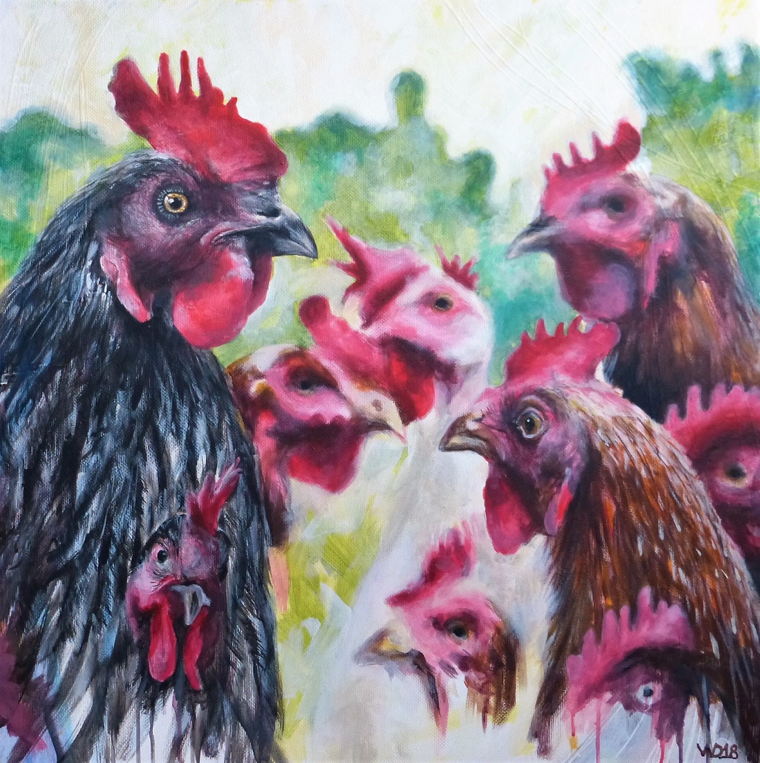 Family Ties - Original Acrylic Painting, Surrealistic Portrait of ...