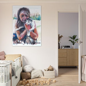 Cat Lover Gifts for Her – Retro Cat Wall Art, Cat Posters – Housewarming Gifts for Mom, Gift Ideas for Cat Lovers