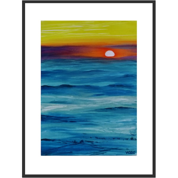 Sunset 79, über den wolken flug, Wandkunst, hochformat malerei, Wolkenwellen Bild, nostalgische Geschenk für Frau, originale Ölbild