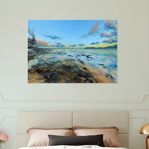 Stille Bucht Wales Poster – Geschenke für Sie – Bucht Poster – Kunst & Sammlerstücke – Georgian Bucht Kunstdruck Poster- zarte Landschaft