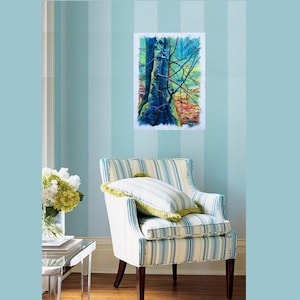 Original oil painting - Turquoise forest