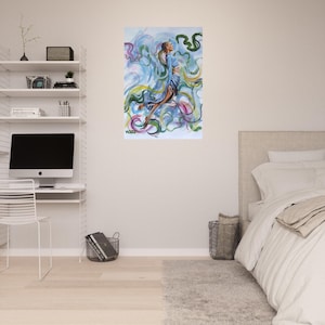 Jumping Irish Dance Young Woman Poster - Dance Art with Thousands of Thoughts - Irish Wall Art for People - Gifts for Dancers