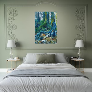 Arte da parete della rete di radici botaniche - Poster delle radici dell'attrazione e paesaggio, albero selvaggio e foresta - Regali per il nonno - Decorazione da parete con decorazioni retrò