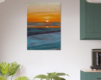 Gelbes Sonnenuntergang-Poster am frühen Morgen, Wandkunst – atemberaubende Ozean-Strand-Wanddekoration, Drucke für Einweihungsgeschenke