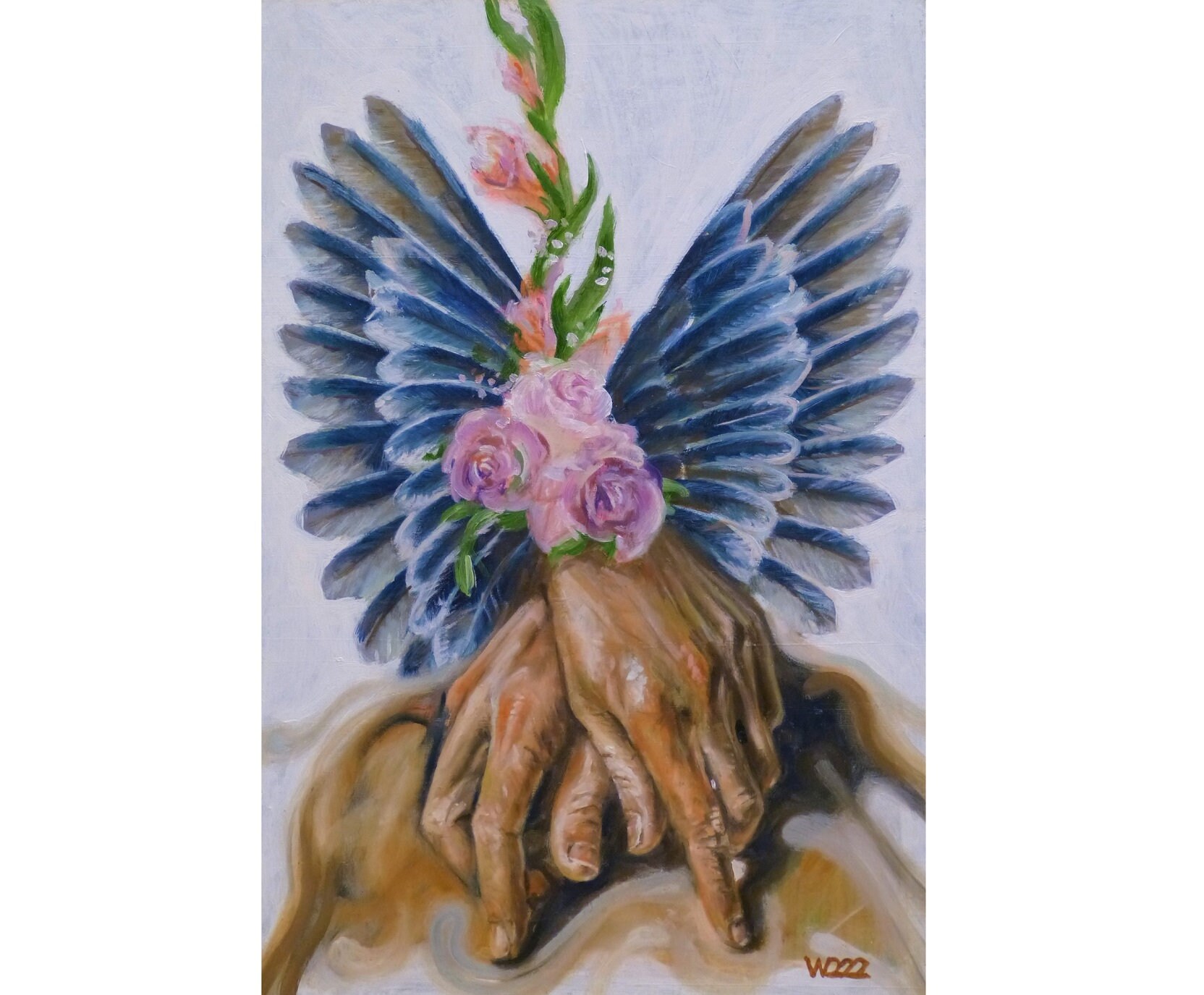 翼のあるオリジナルの油絵、独創的な芸術的表現、芸術的表現、多用途な 
