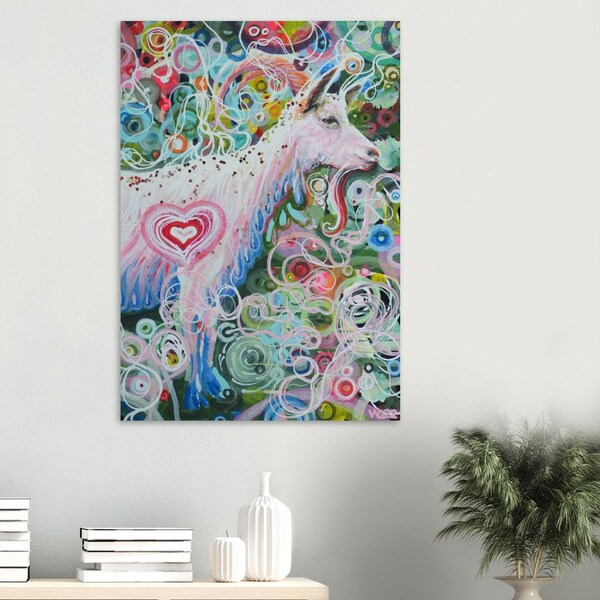 Lactose-Free Goat Poster - Funny Animal Print for Wall Art Home Decor - Quirky Art with Digital Art Wall Goat - Gifts for Goat Lover Art