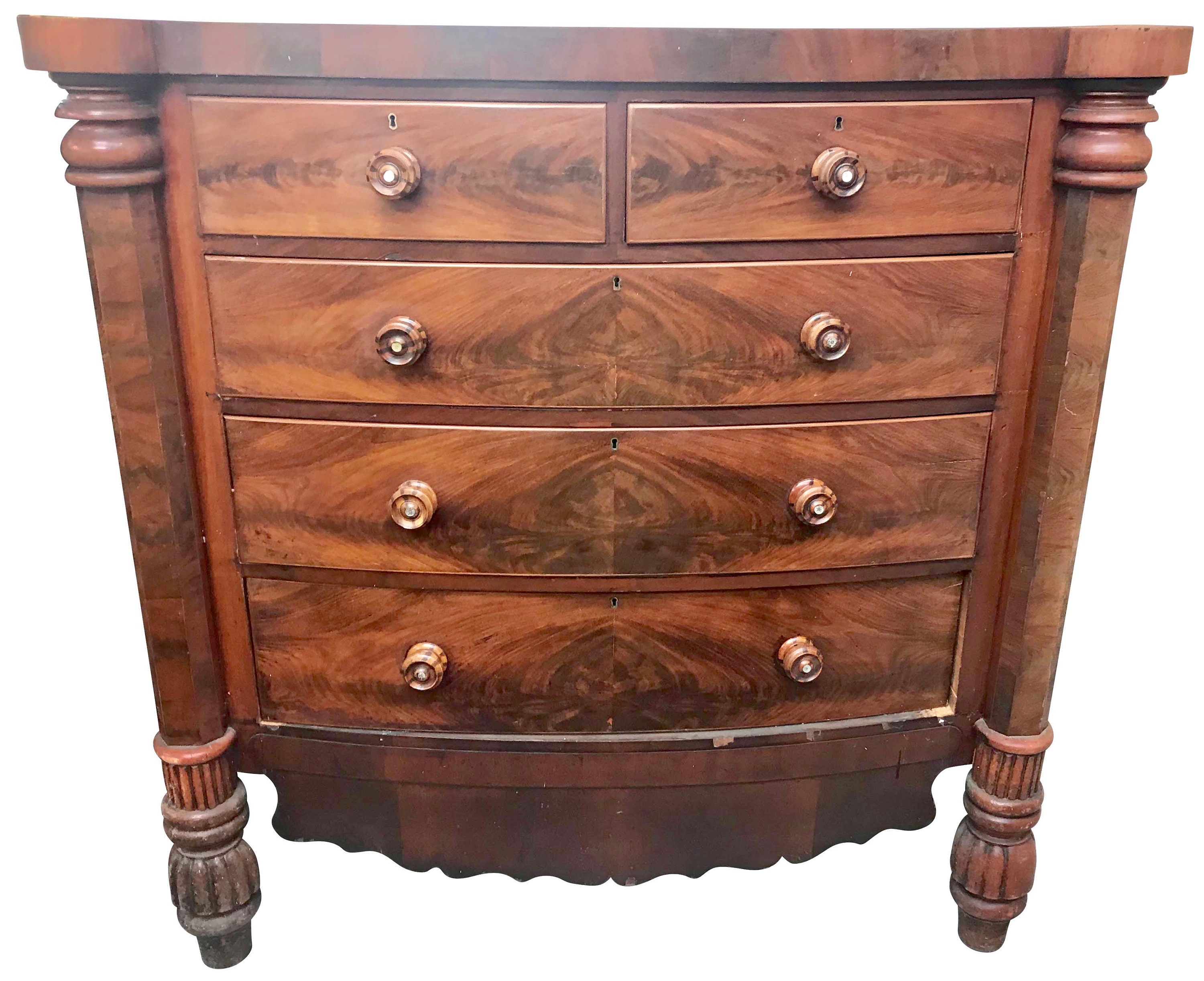 Stunning Imposing Antique Flame Mahogany Scottish North Etsy