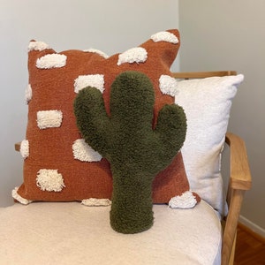 Plush Sherpa Cactus Pillow - Cactus Shaped Pillow, Sherpa Decor