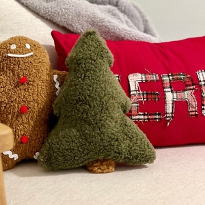 Plush Sherpa Holiday/Christmas Tree Pillow - Sherpa Holiday Pillows, Holiday Decor Pillows