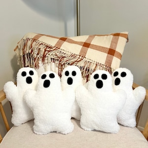 Plush Sherpa Ghost Pillow - Halloween Pillows, Halloween & Fall Decor