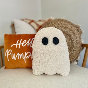 Plusch Elfenbein Sherpa Geist Kissen Halloween Kissen Halloween Herbst Deko Blatt Geist Kissen Elfenbein Geist Kissen Etsy