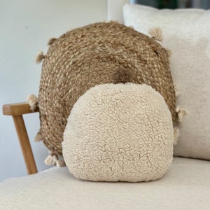 Plush Sherpa Cream Pumpkin Pillow - Fall Pillows, Halloween & Fall Decor, Sherpa Decor, Pumpkin Pillow