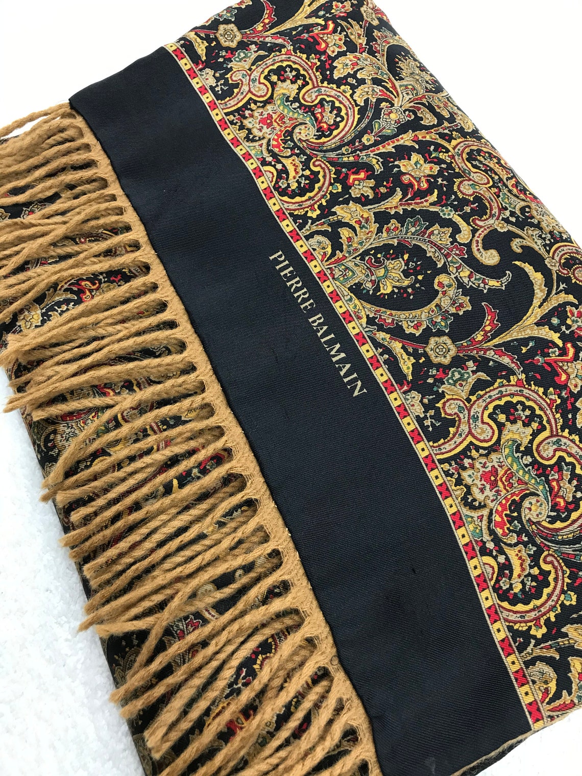 Authentic Pierre Balmain scarf muffler scarves full monogram | Etsy