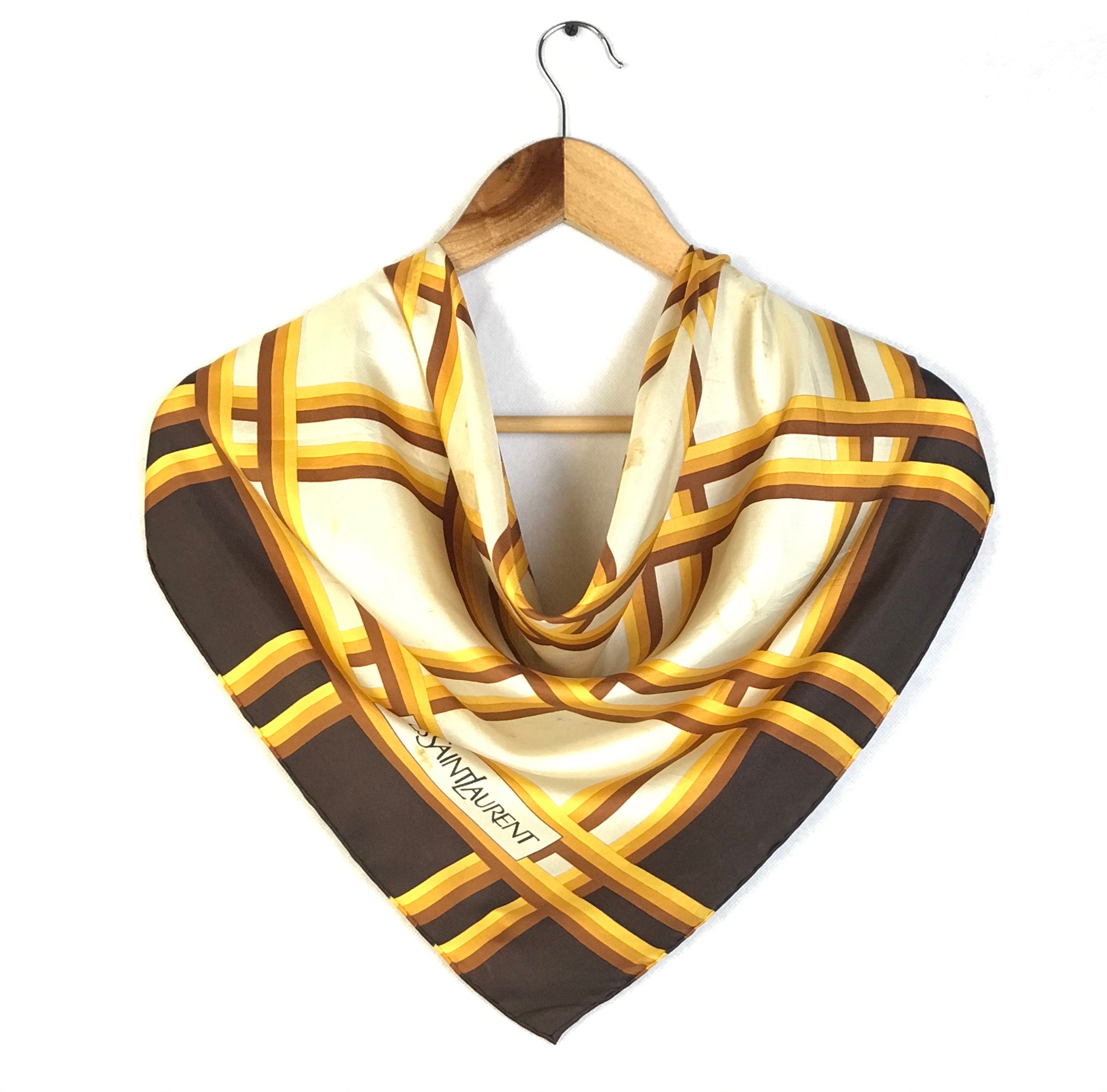 Authentic Yves Saint Laurent Silk scarf Women Shawl Babushka Etsy