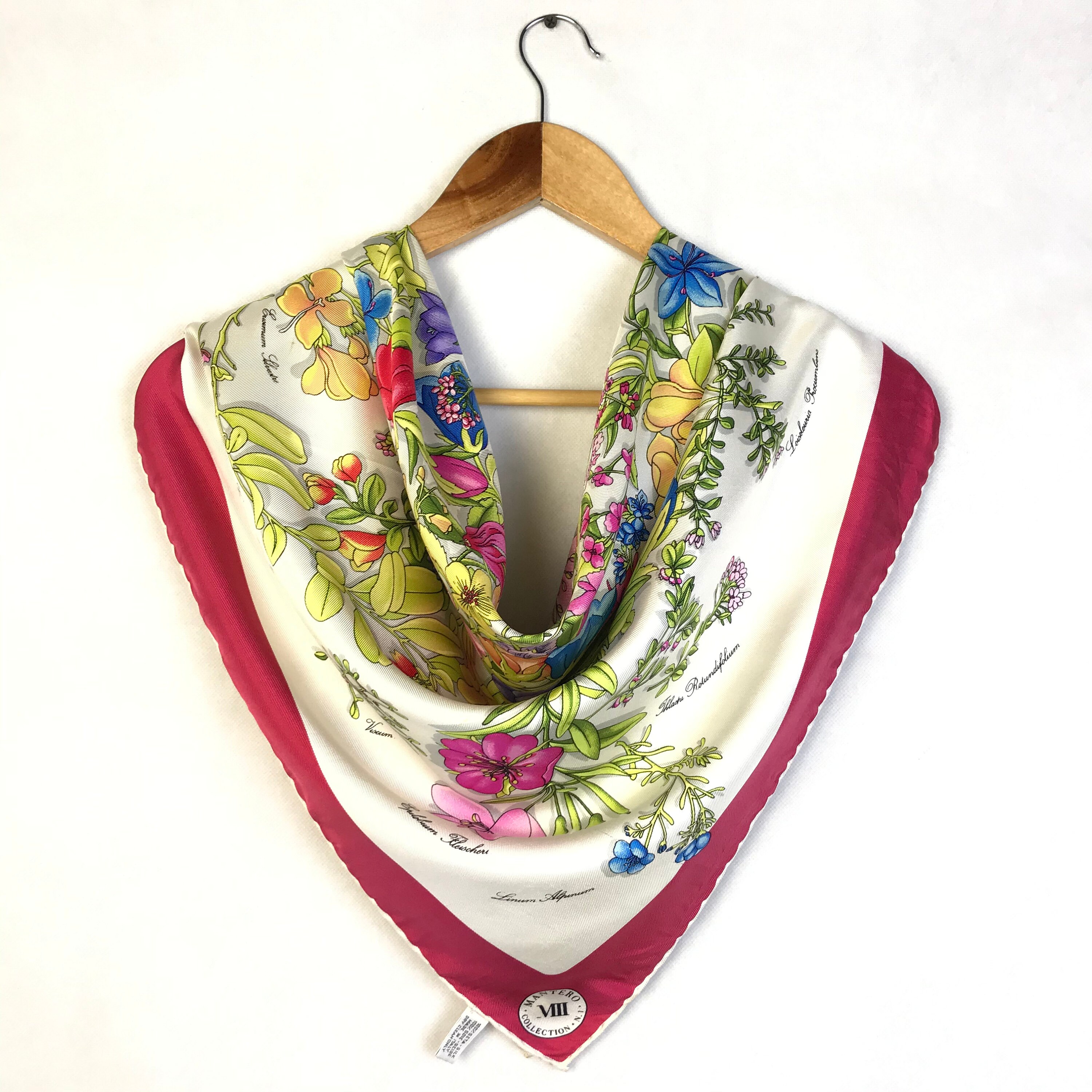 Mantero Italy Silk scarf Women Shawl Babushka Wrapped Etsy