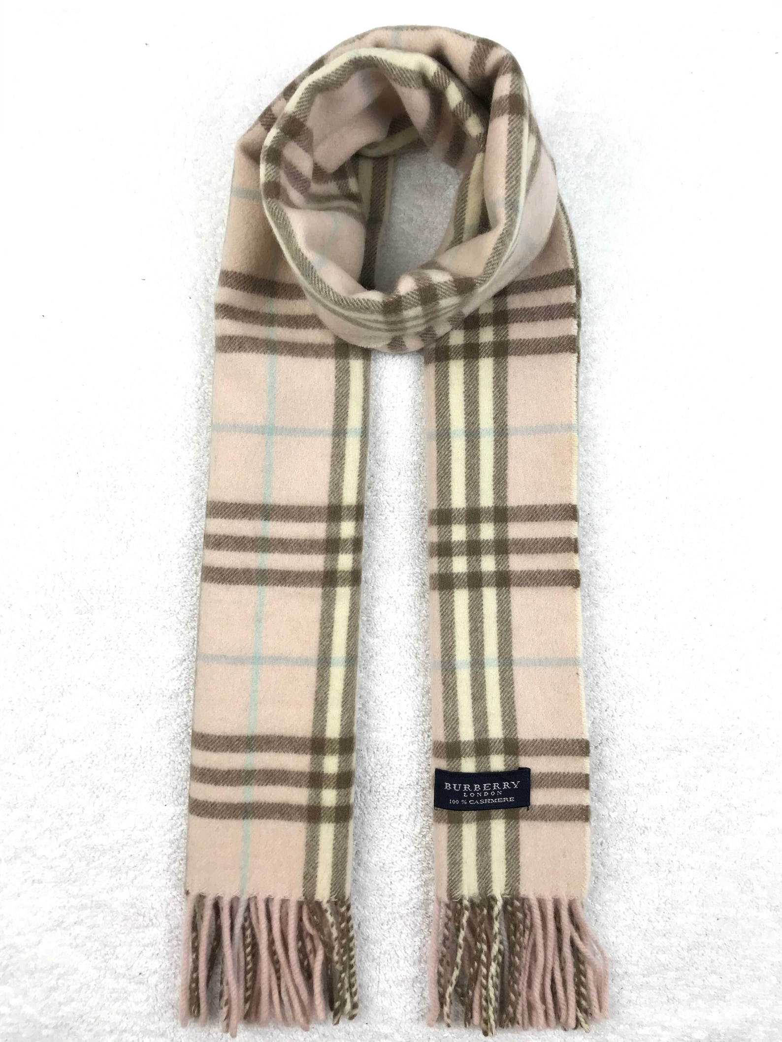 Authentic Burberry scarf muffler scarves soft pink / Cream Etsy