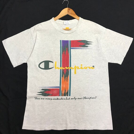 vintage Champion over print tee big logo