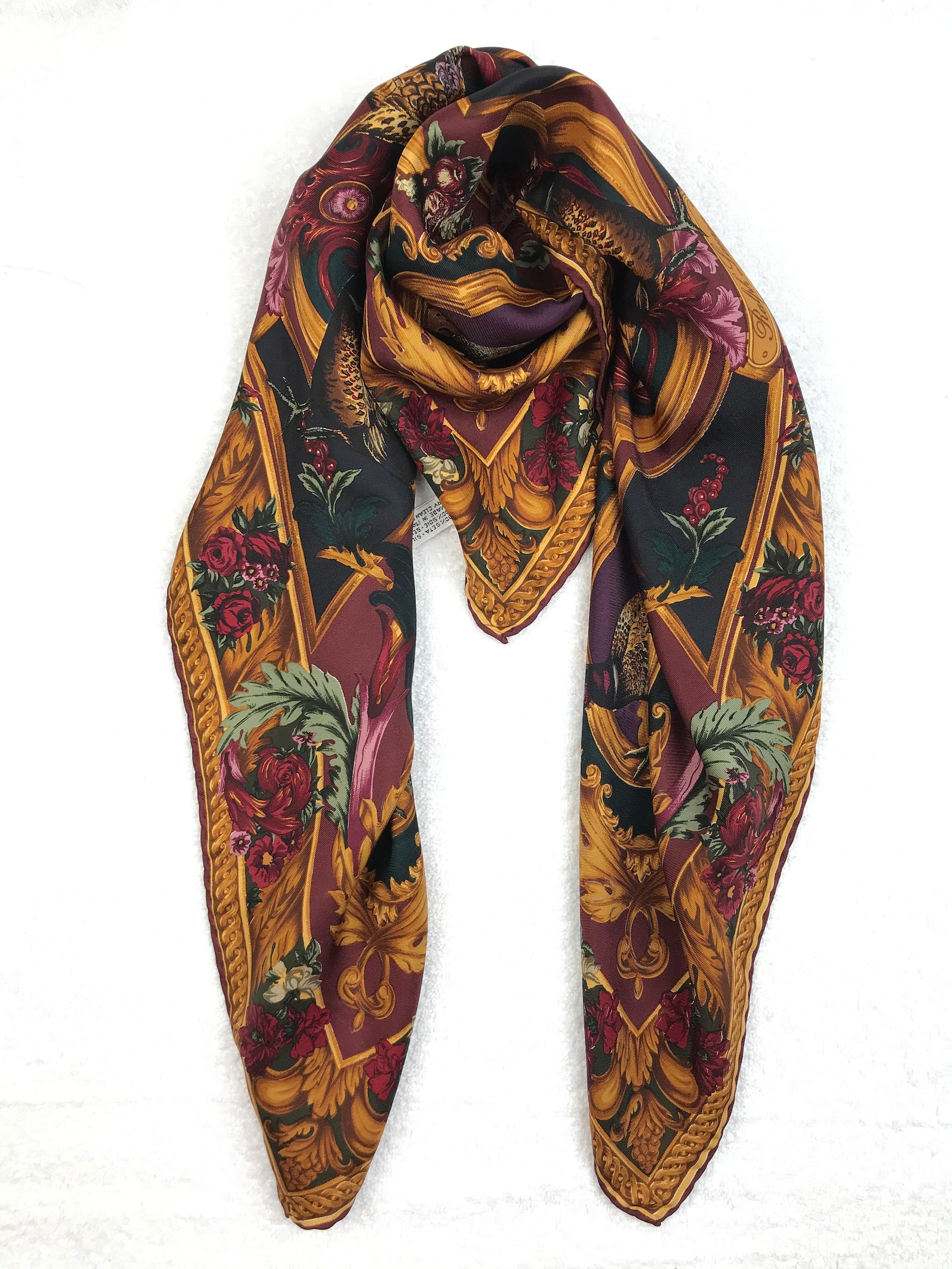 Ralph Lauren Silk scarf Women Shawl Babushka Wrapped Headscarf | Etsy