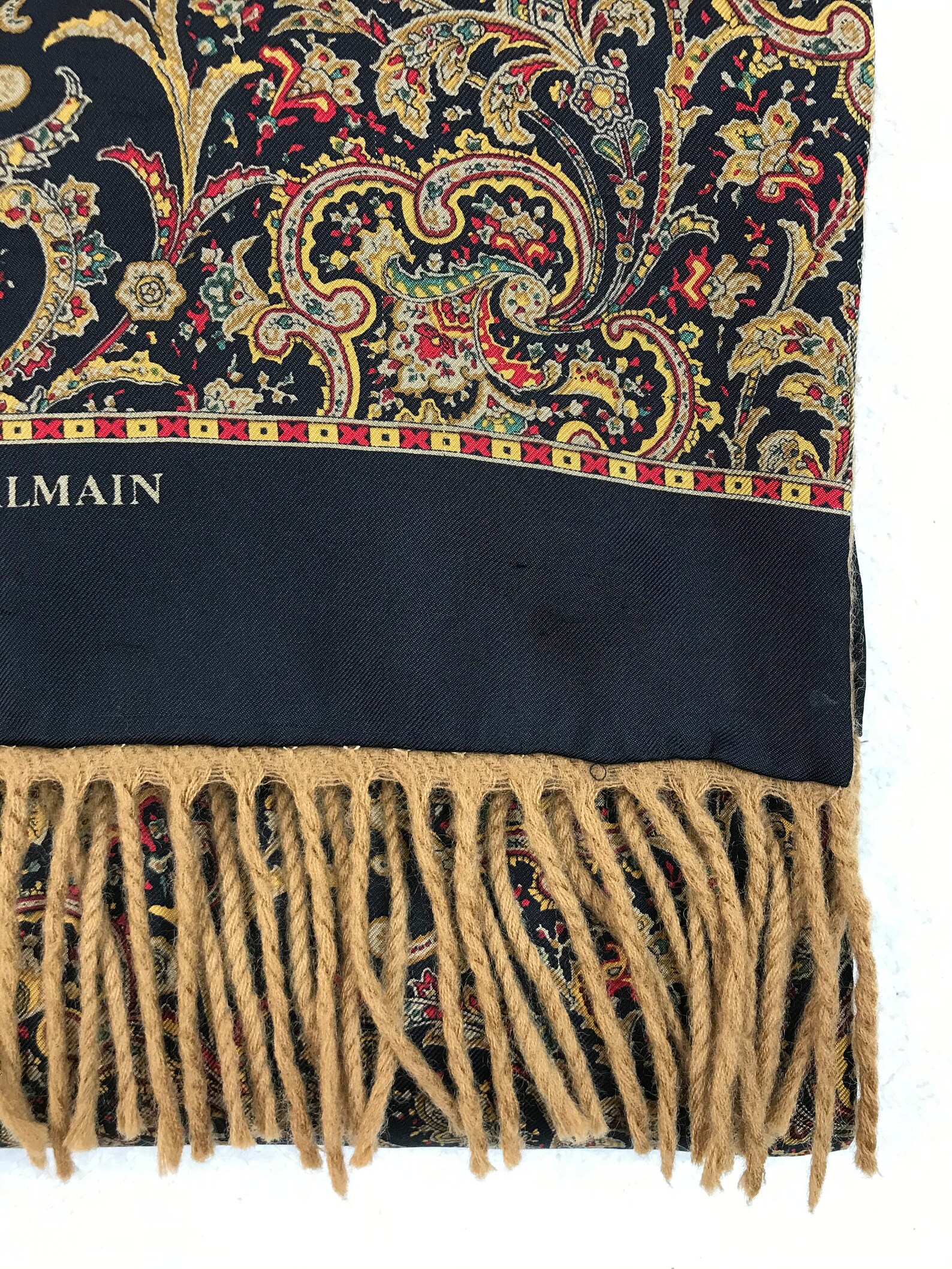 Authentic Pierre Balmain scarf muffler scarves full monogram Etsy