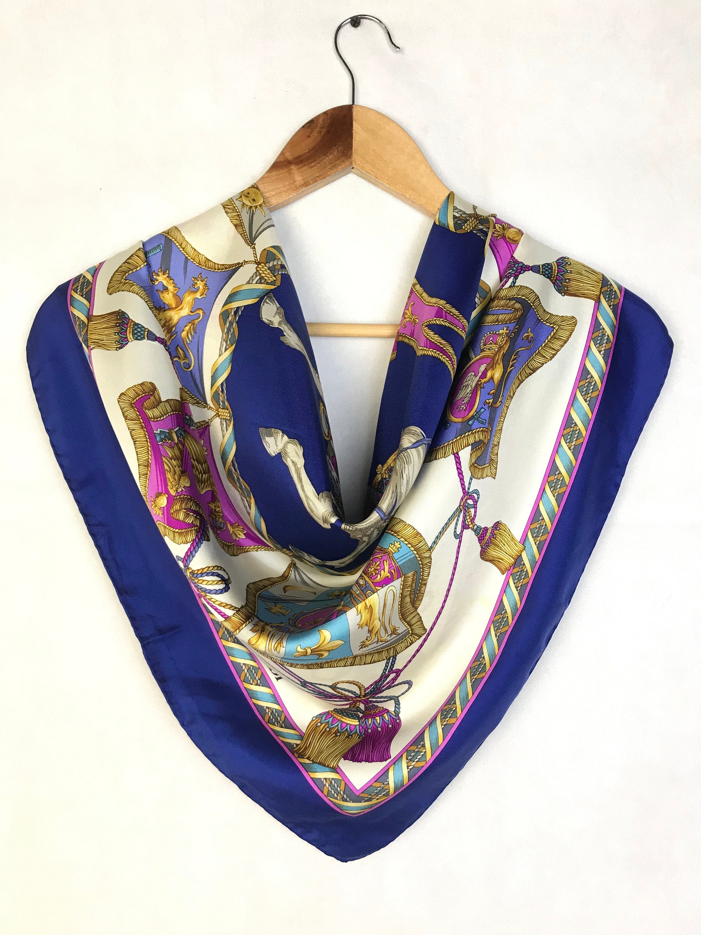 Authentic Trussardi Silk scarf Women Shawl Babushka Wrapped | Etsy