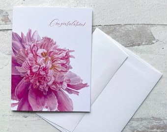 Peony Congratulations Card