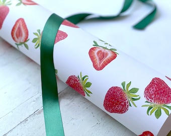 Strawberry Gift Wrap Sheets (set of two sheets)