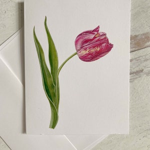 Blank Gouache Tulip Greeting Card