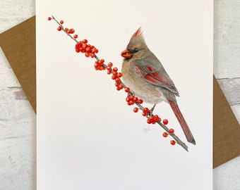 Watercolor Female Cardinal Giclee Print