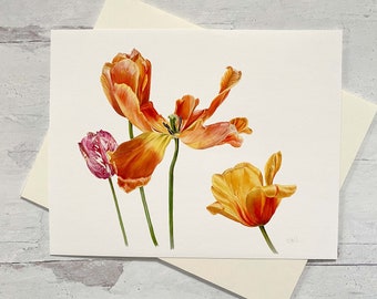 Watercolor Tulips Print