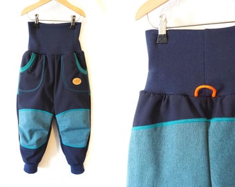 Softshellhose navy mit extra Verstärkung Petrol, Matschhose, Ourdoorhose Kinder