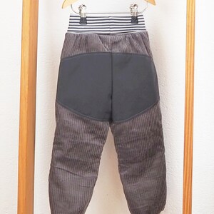 Cordhose Austergrau mit Softshellbesatz grau Outdoorhose, Speilplatzhose, Mitwachshose mit Taschen, GRUNNY Bild 3