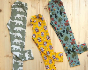 Legging unisex Kinder, Tiger, Popcorn und Waldtiere