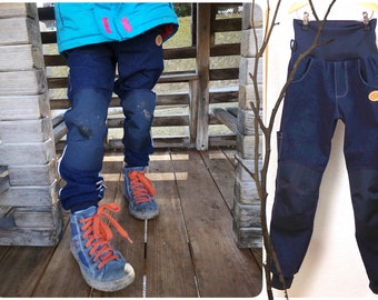 Jeans mit robusten Knie und Po Besätzen, Waldkindergartenhose, Outdoorhose, Robust - der KRAXELMEISTER - Jeans