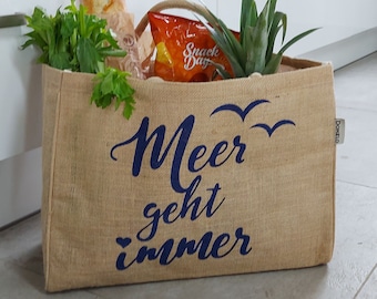 Ladies large shopping basket, gifts for women, shopper basket bag, 100% jute vegan bag, straw bag beach bag, shopping bag
