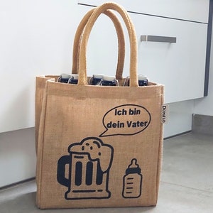 Flaschentasche. Vegane Bierträger / Dosen & Flaschenträger 6 Flaschen.100% Jute Tragetasche mit Trennwänden, Biertasche Geschenke für Männer