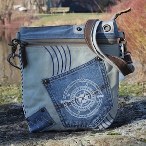 Damen Handtasche Umhängetasche Tasche Jeans Canvas Baumwolle Große Crossbody Schultertasche Shopper Geschenk für Frauen/ Mädchen nachhaltig