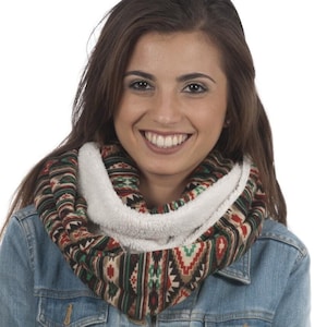 Winter tube scarf, loop scarf, scarf made of polyester. Warm, soft fleece round scarf but and beautiful