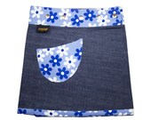 Girls Skirt, Girls Denim Skirt, Girls Wrap Skirt, Reversible Skirt, Girls Mini Skirt, Flower Girl Skirt, Girls Cotton Skirt, Girls clothing