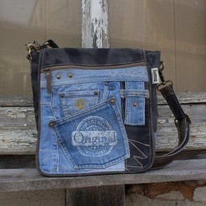 Messenger Tasche, Umhängetasche, Henkel Tasche, Schultertasche, Unisex Tasche, Studenten Tasche, blaue Tasche, Retro Tasche, Canvas Tasche