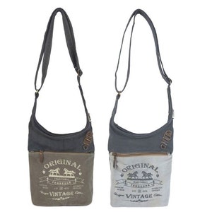 Sunsa Damen Umhängetasche. Hobo Tasche aus Canvas/Leinwand & Leder. Vintage Retro Stil Crossbody Bag mit viel Reißverschluss Fächern…