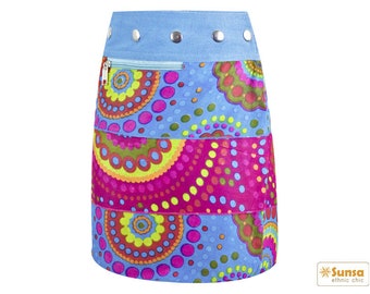 Sunsa Kids Skirt Mini Skirt Wrap Skirt Summer Skirt Cotton children skirt, size is variable Adjustable with press studs