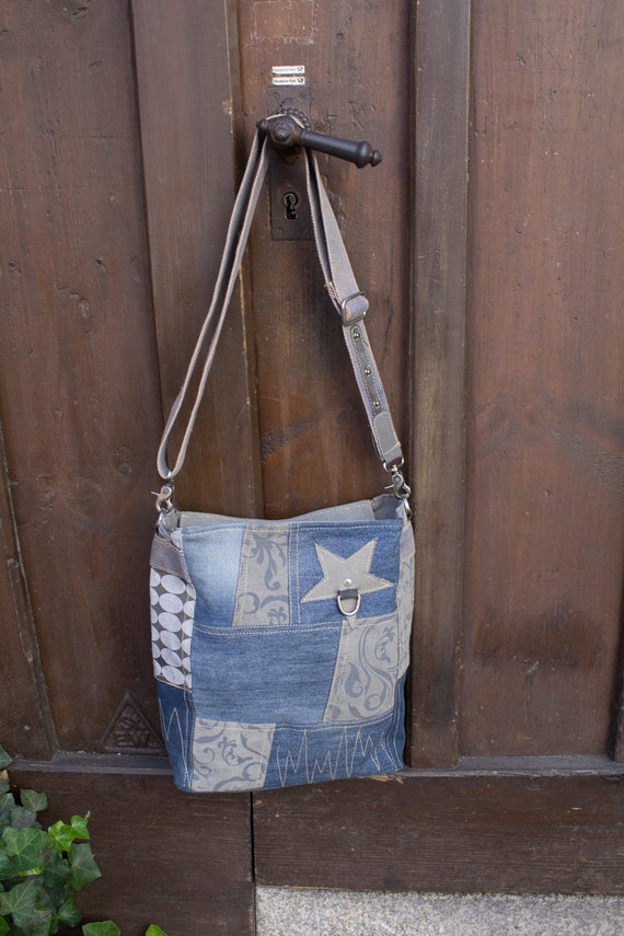 Borsa A Tracolla Donna Sunsa - Tela E Pelle Vintage, Stile Retrò