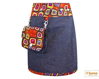 Sunsa Kids Skirt Mini Skirt Wrap Skirt Summer Skirt Cotton children skirt, size is variable Adjustable with press studs