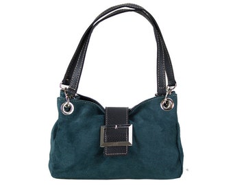 Handtas, handvat tas, tote, shopper, schoudertas, retro tas, kleine tas, vintage tas, traditionele tas groen