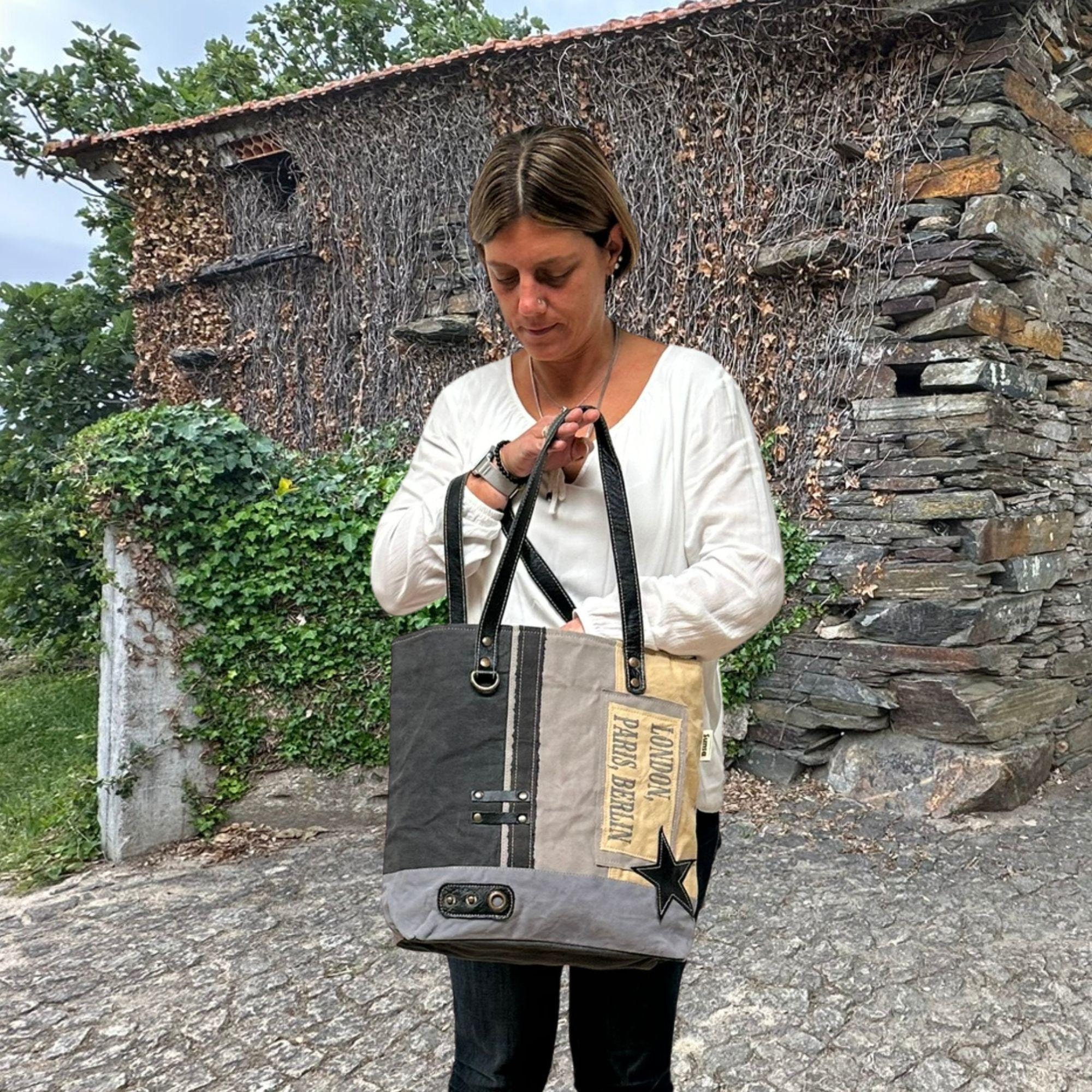 Sunsa Canvas Vintage-style Shoulder Large Women's