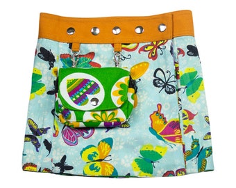 Sunsa Kids Skirt Mini Skirt Wrap Skirt Summer Skirt Cotton children skirt, size is variable Adjustable with press studs