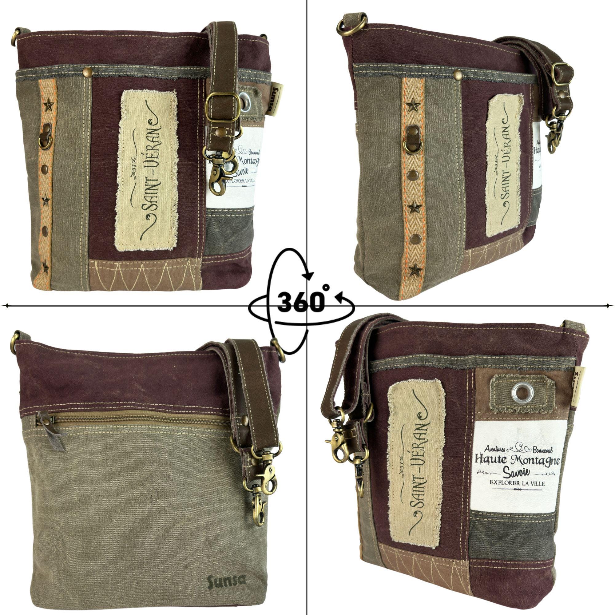 Sunsa Shoulder Bag. Women's Bags Made of Canvas and Leather