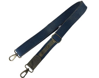 Schultergurt, Taschengriff, Taschenhenkel Canvas blau, Gurtband Handtasche, Taschenhenkel Leder, Henkel Griffe verstellbar, Ersatzriemen