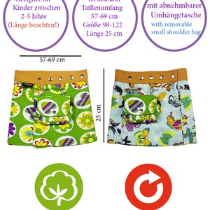 Sunsa Kids Skirt Mini Skirt Wrap Skirt Summer Skirt Cotton children skirt, size is variable Adjustable with press studs image 3