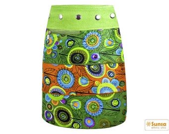 Sunsa Kids Skirt Mini Skirt Wrap Skirt Summer Skirt Cotton children skirt, size is variable Adjustable with press studs